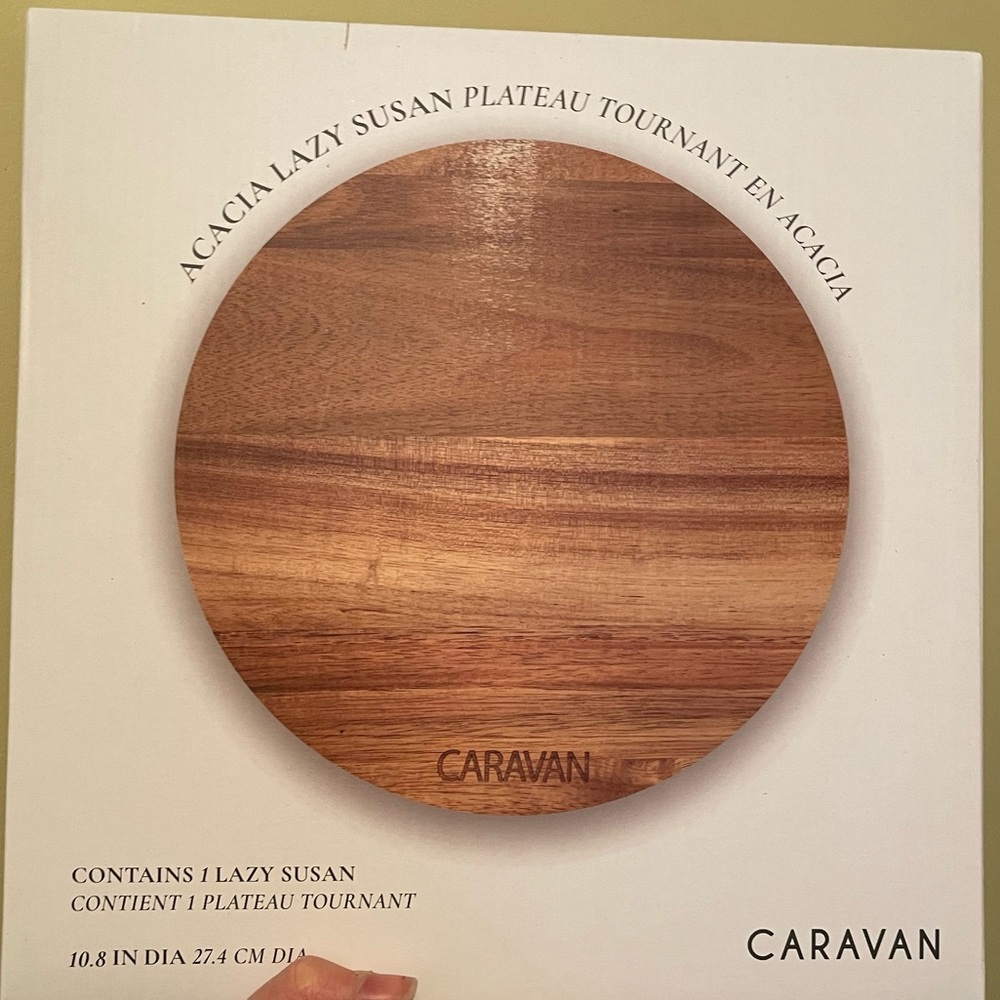 Caravan Lazy Susan Acacia Wood Home Decor BNIB - Picture 8 of 8